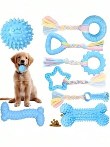 Set de 4 juguetes para masticar de diferentes formas para perros, adecuados para cachorros, lindos juguetes rosas para perros pequeños, juguetes para la dentición de cachorros, suaves y duraderos juguetes interactivos para masticar, para razas pequeñas