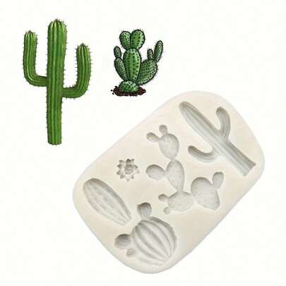 1pc Cactus Plant Shaped Silicone Mold For Clay Resin Mold