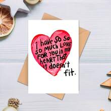 1pc,A Unique Greeting Card, I Love You So Much, Creative Text Pattern, Funny Birthday Card, Anniversary Gift, Valentine's Day Gift, Proposal Card, Greeting Card For Wife, Husband, Romantic Gift -With Envelope
