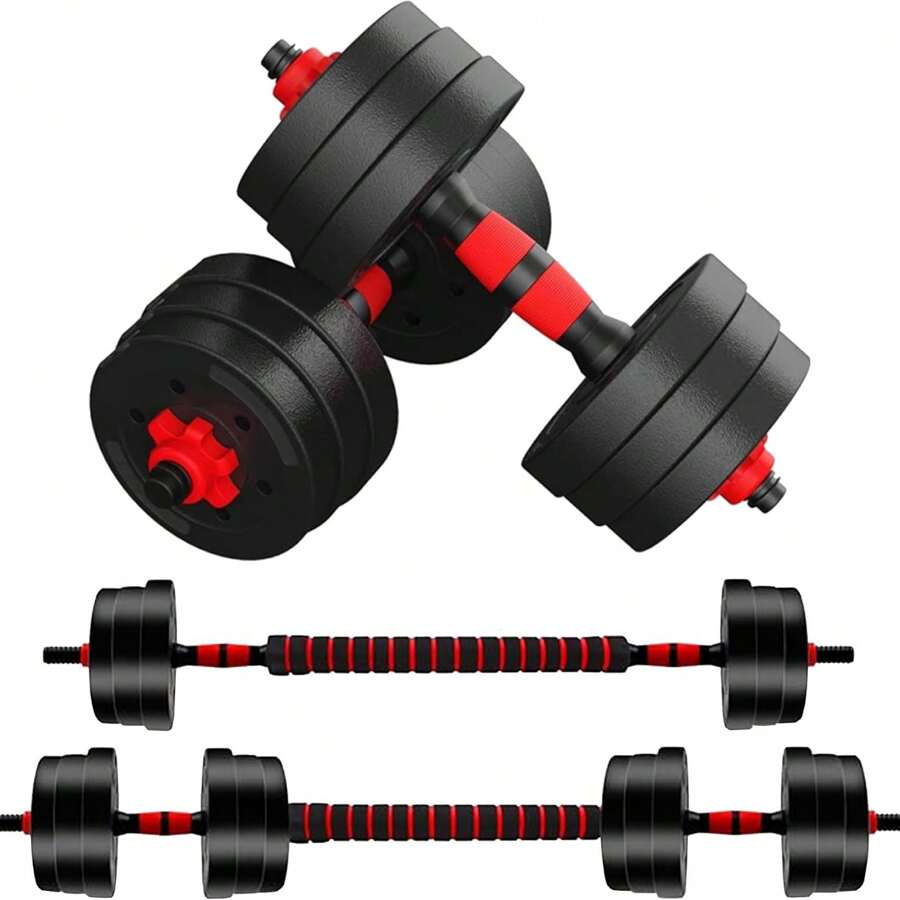 Adjustable Dumbbell Set,44lbs Free Weight Dumbbell,3 In 1 Dumbbell Set Used As Barbell,Dumbbell,Push Up Stand,Home And Gym Exercise Equipment Suitable For Both Men And Women - màu đen - Xem 1