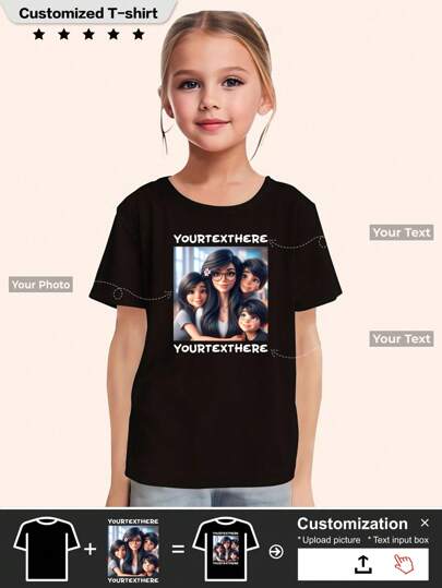 Custom Tween Girl Athletic T-Shirt - Ladda upp din önskade bild och text