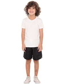 Bermuda Short Tactel Boy's Children's Youth Drawstring Fit 4 To 14 - 黑色 - 查看 4