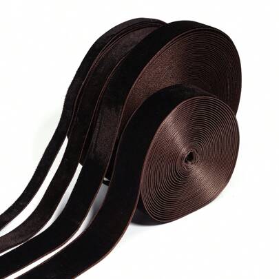 10-25mm Dark Brown Color Single Sided Velvet Ribbon Christmas Ribbon Jewelry Display Packaging Flower Gift Packaging Bow DIY Party Decoration Valentines
