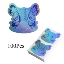 100Pcs Nail Form Extension Sticker Butterfly Shape Nail Art Guide Form Acrylic Tips UV Gel Extension Stickers Guide Stencil Manicure Tools - Multicolor - View 15