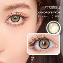 EYESHARE 1 副自然放大一次性彩色隐形眼镜，大直径，适合约会或日常生活万圣节服装角色扮演 - 棕色 - 查看 3