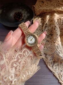 女士手表 金表 女士休闲商务石英表 镶水钻 女士腕表 节日 - 均碼 - 查看 2