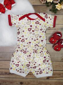 Conjunto Bebê Menina Estampado Verão Body e Short - Multicolorido - Visão 3