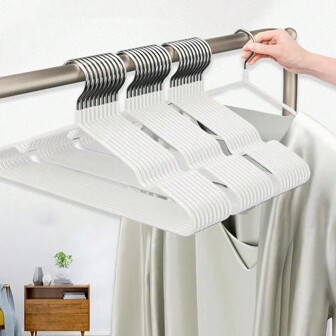 5/10/20/40 piezas Percha de acero inoxidable blanco y grueso, percha de ropa con agarre antideslizante de color rosa para organización del hogar, perfecta para refrescar el armario de primavera y verano, diseño minimalista ideal para amantes de la moda, excelente para regalar en días festivos, mejora tu armario con elegancia funcional, perfecta para celebraciones de Navidad, Acción de Gracias, Año Nuevo y San Valentín