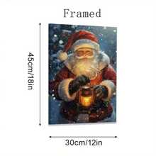 Christmas Poster Santa Claus Wall Art Decoration, Canvas Printing Vintage Poster, Suitable For Room Aesthetics, Bedroom, Bathroom, Living Room, Bar, Office, Dormitory Decoration, IDEAL GIFT-1 Pc Wooden Framed Canvas Painting Thickness Cm/0.9inch High Quality Wall Art Prints Poster Direct Hanging Wall Picture Decor For Home Gifts, Christmas Gift, Living Room, Bath Room, Bedroom, Kitchen