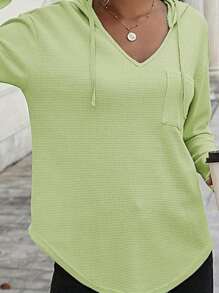 Hoodie Waffle Hoodie. - Light Green - Light Green - View 2