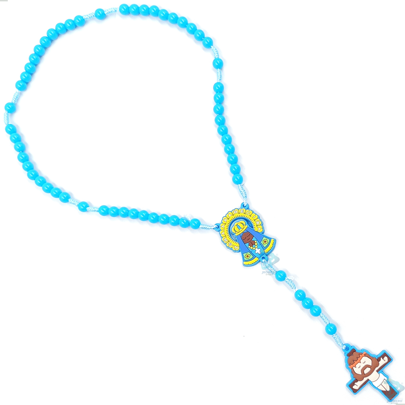  TERÇO INFANTIL COLORIDO NOSSA SENHORA APARECIDA E JESUS CRISTO - JROMERO ARTIGOS®