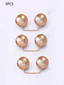 Juego de 3 piezas/5 piezas/20 piezas de broches de perlas para ropa, imperdibles antideslizantes para ajustar la cintura del vestido, el cuello y asegurar la bufanda, accesorios de moda, botones de perlas de imitación de 0.43 pulgadas