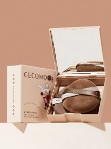 2pcs/Set Puff Case With 1pc Sponge Air Cushion Puff And 1pc Velvet Powder Puff, With Storage Box And Mirror, Compact, Ultra-Soft, Bounce-Back, Not Absorbing Powder, Suitable For Liquid Foundation And Loose Powder Daily Use,Makeup,Cheap,Room Decor,Vanity,Travel,Bedroom,Makeup Accessories,Puff,Makeup Blender,Powder Puff,Makeup Sponge