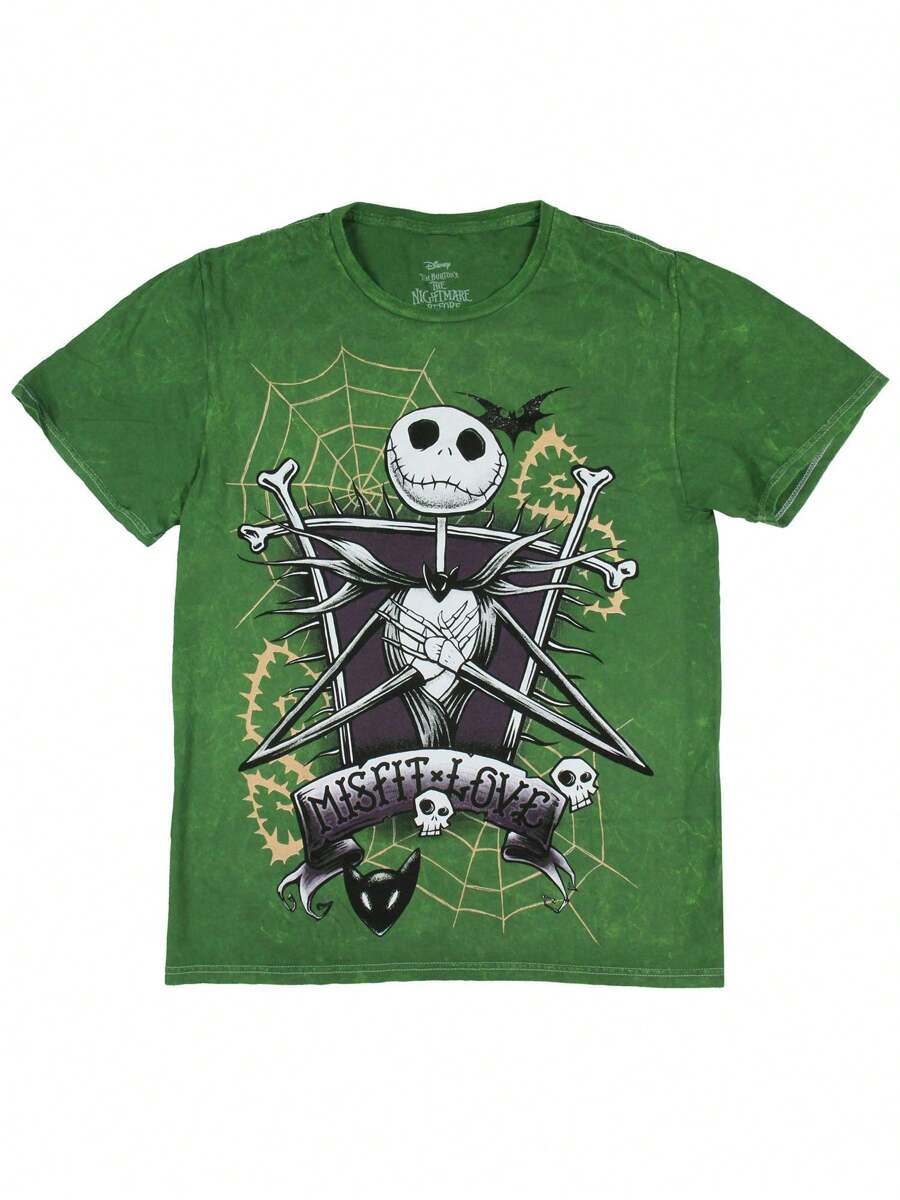 The Nightmare Before Christmas Women's Boyfriend Fit Short Sleeve T-Shirt - Green - View 1