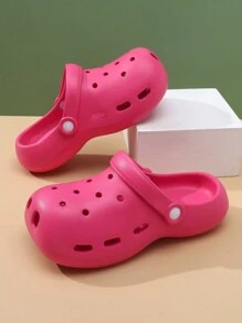 New Style Women's Clogs, College Style Fashionable Flat Non-Slip Casual Holiday Sandals - Hot Pink - View 2