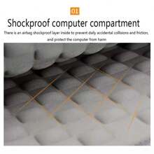 15.6" Professional Laptop Notebook Case Sleeve Computer Shoulder Bag Pockets - Grey - View 6