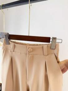 ISADORA MODA Women's Tailored Pants, With Pocket, Solid Color, Elastic At The Back - Màu be - Xem 2