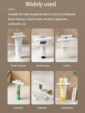 2pcs Manual Hand Cream Dispenser, Facial Cleanser, Toothpaste Squeezer, Japanese Style New Slouchy Creative Toothpaste Holders For Bathroom, Minimalist Design,Makeup,Cheap,Room Decor,Vanity,Travel,Bedroom,Makeup Accessories,Cheap,Stocking Stuffers,Makeup,Makeup Tools,Cheap Stuff,Gifts,Gifts For Women,Christmas Gifts