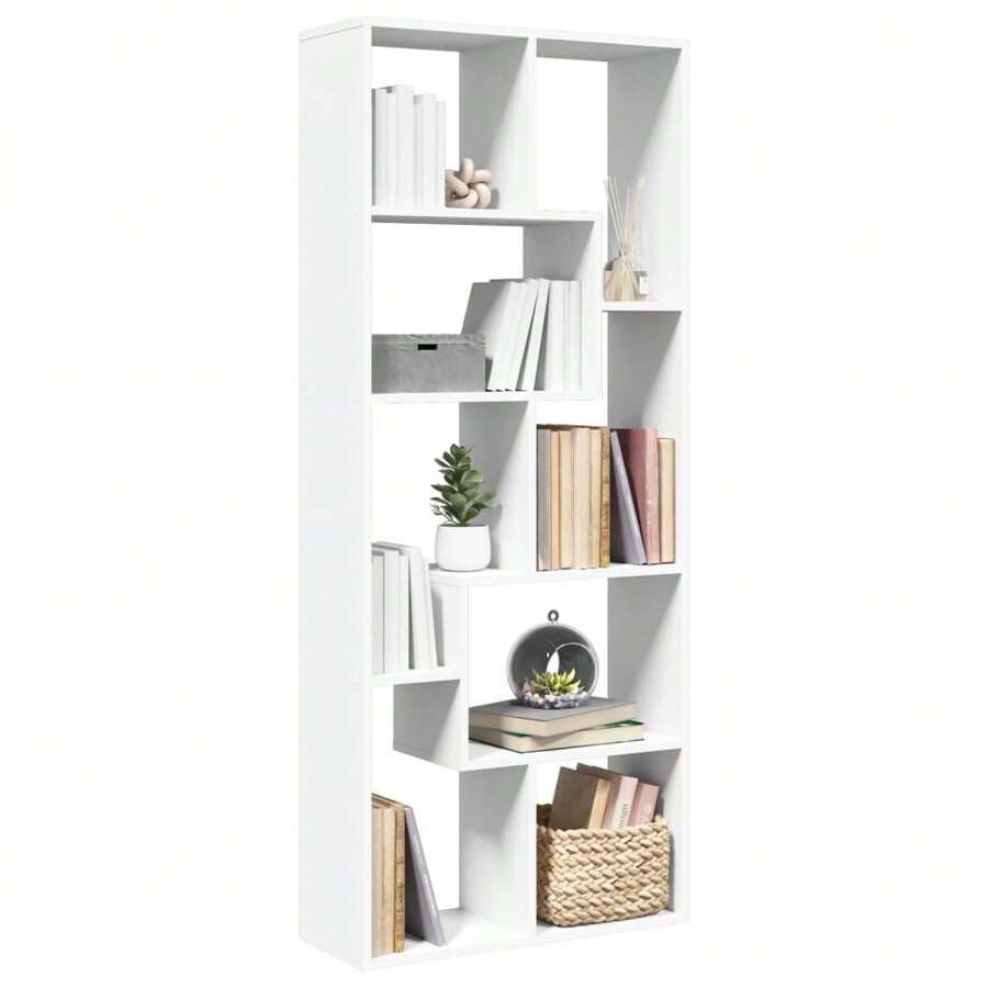 VidaXL Room Divider Bookcase White 67x25x161.5 Cm Engineered Wood - 白色 - 查看 1