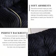 MERAX Soft Fluffy Corduroy Fabric Bean Bag Chair Filled With Memory Sponge - Black - View 5