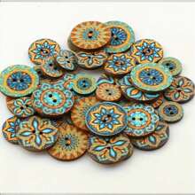 50 pièces/100 pièces Boutons en bois naturel assortis, motifs cœur, abeille, boho, pour manteaux, vestes, artisanat, décorations, DIY
