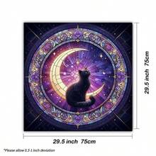 1 件塔罗牌桌布五角星月亮花塔罗牌巫术祭坛占卜棋盘游戏装饰垫棋盘游戏桌布适用于异教徒摆锤巫术工具 - 彩色 - 查看 6