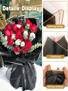 1 Set/10pcs Floral Packing Paper, Bouquet Wrapping Paper, Valentine's Gift Packing Paper, Jelly Membrane, Waterproof Matte Paper, Festival Party Decorative Packing Paper, Wedding, Mother's Day, Graduation Season Floral Packing Decorative Paper - Multicolor - View 5