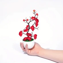 Cây hoa mận nhân tạo trồng trong chậu cho Giáng sinh, ý tưởng trang trí nhà cửa chân thực và làm quà tặng cho năm mới - Nhiều màu - Xem 8