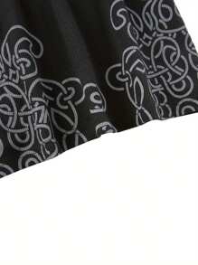 Women Slim-fit Printed T-shirt, Adults Casual Long Sleeve Round Neck Pullover Black - Negro - Ver 6