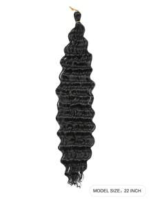 Peluca trenzada de ganchillo con ondas de océano suaves de 20/22/30 pulgadas, color negro, peluca sintética rizada con trenzas de onda profunda (20/22/30 pulgadas, 1B) - Negro - Ver 3