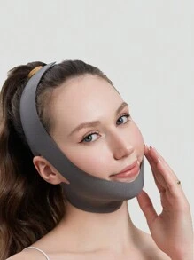 1pc Women V-Shaped Face Bandage, Breathable & Skin-Friendly, Soothes Facial Muscles, Yoga Assistance Elastic Band, Sleep Anti-Snoring Jaw-Tightening Band