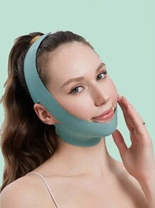 1pc Women V-Shaped Face Bandage, Breathable & Skin-Friendly, Soothes Facial Muscles, Yoga Assistance Elastic Band, Sleep Anti-Snoring Jaw-Tightening Band