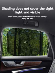 2 件装汽车侧窗网状遮阳板带吸盘，黑色网状遮阳帘隔热防晒