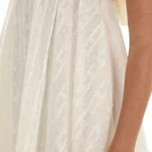Women Sleeveless Mini Dress Casual Summer Striped/Floral Print Backless A-Line Party Dress For Beach Streetwear - 杏色 - 查看 6