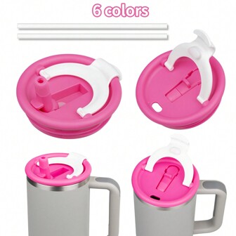 1 包 40 盎司随行杯 翻盖吸管盖 双饮水出口 兼容 杯 40 盎司随行杯 防漏盖 兼容 杯替换盖 随行杯配件