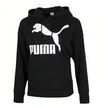 Puma 黑色休闲连帽针织保暖套头衫 - 黑色 - 查看 1