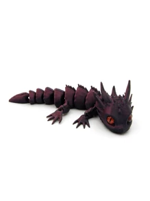 3D Printed Mini Dragon Figurine With Realistic Eyes, Multi-Color Gradient Holographic Decor Toy - Multicolor - View 13