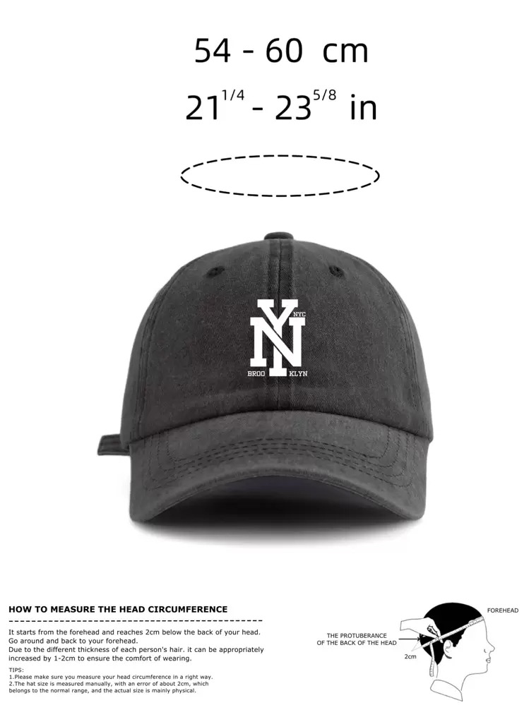 1 件纽约印花水洗棒球帽，经典休闲时尚复古柔软吸汗带可调节尺寸轻质防晒紫外线多功能复古老爹帽，适合户外运动日常穿着派对度假送给父亲丈夫和朋友的完美礼物 - NY - 查看 3