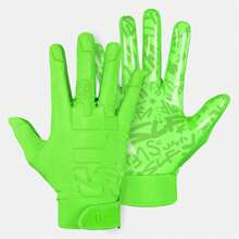 Neon Green Sticky Football Receiver Gloves - Hot Green - View 1