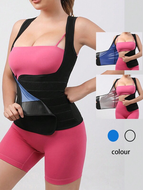 1pc Neoprene Sweat Waist Trainer Vest - Women Breathable Slimming Waist Trainer Belt - Abdominal Tummy Control Body Shaper - Warm Back Support, Autumn/Winter