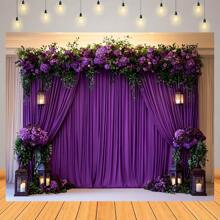 Telón de fondo de gasa morado para bodas, despedidas de soltera, cumpleaños - Tela duradera y versátil, sin necesidad de electricidad, uso multipropósito, celebraciones de temporada - Multicolor - Ver 11