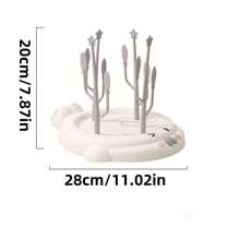 1 pièce Porte-bouteille de bébé en forme de cactus/arbre à vœux, support multifonctionnel de drainage pour biberons et tasses de bébé, étagère de rangement détachable
