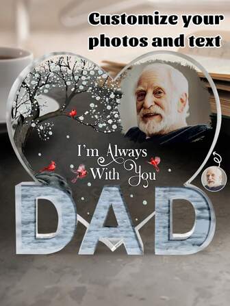 Personalized Memorial Photo Plaque, Custom Acrylic Photo Plaque, Loss Of Loved, Mom Dad, Remembrance Gifts, Christmas Gift, Keepsakes Gift, I Am Always With You- There Are 7 Types Of Text To Choose From,