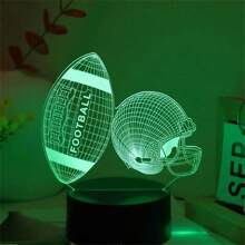 1pc World Cup Soccer Bedside Lamp Acrylic Led Table Lamp With 16 Colors + Crack Base Or 7 Colors + Black Base Or Warm White Mini Night Lamp, Creative Gift For Christmas/halloween Festival - Black - View 5