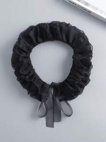 1pc Women's Decorative Detachable Ruffled Faux Collar Valentines - Black - View 11