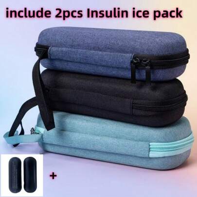 Bolsa portátil para enfriar insulina - Enfriador médico portátil para camping y viajes al aire libre, diseño ligero y duradero para mayor resistencia, incluye set de paquetes de hielo para insulina, color del cierre reenvíado aleatoriamente