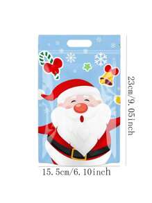 25 件/50 件/包圣诞糖果/零食/饼干袋，密封食品储藏袋，适用于平安夜和圣诞节礼物 - 彩色 - 查看 7