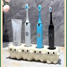 New Toothpaste And Toothbrush Holder Rack, Adorable Bathroom Electric Toothbrush Stand Ceramic Vanity Organizer Home Bathroom Decor Fall Decor Back To School - Milky White - View 8