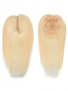 613 Blonde Human Hair Toppers For Women 150% Density Silk Base Clip In 14 * 16cm Hair Topper Real Human Hair For Women With Thinning Hair Cover Grey Hair Root