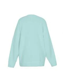 Plus Size Solid Color V-Neck Beaded Knitted Sweater, Casual For Autumn/Winter